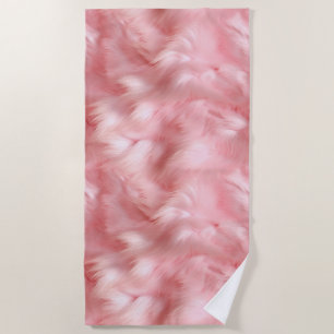 Blush Pink Faux Fur Beach Towel