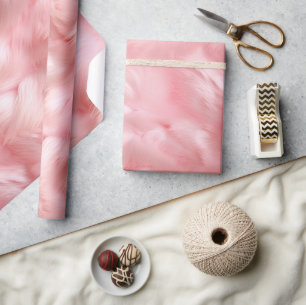 Blush Pink Faux Fur Wrapping Paper
