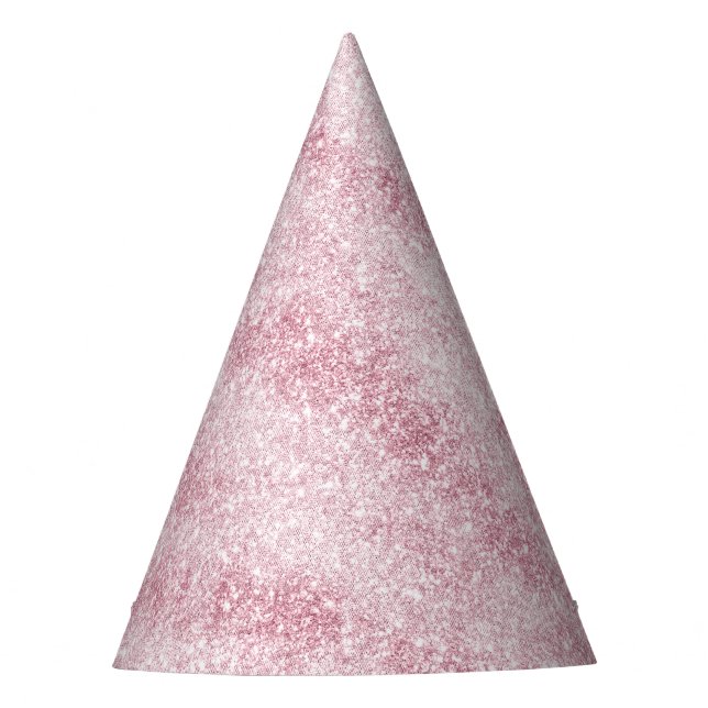 Blush Pink Faux Glitter Birthday Party Hat (Front)