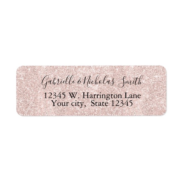 Blush Pink Faux Glitter Label (Front)