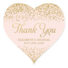 Blush Pink Faux Gold Glitter Wedding Thank You