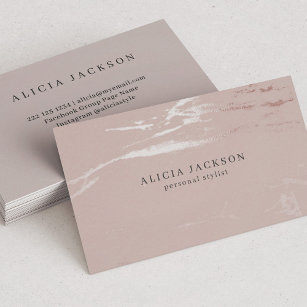 Blush Pink Faux Rose Gold Classy Personal Stylist Business Card