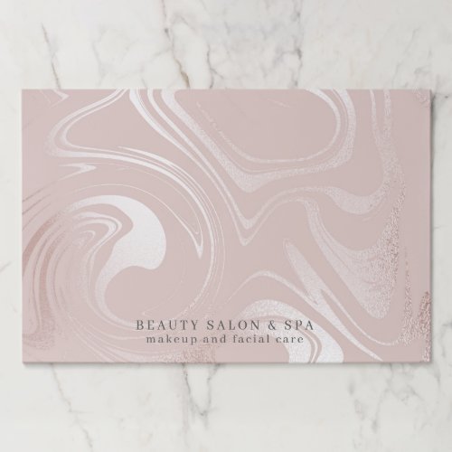 Blush Pink Faux Rose Gold Glam Makeup Artist Paper Pad