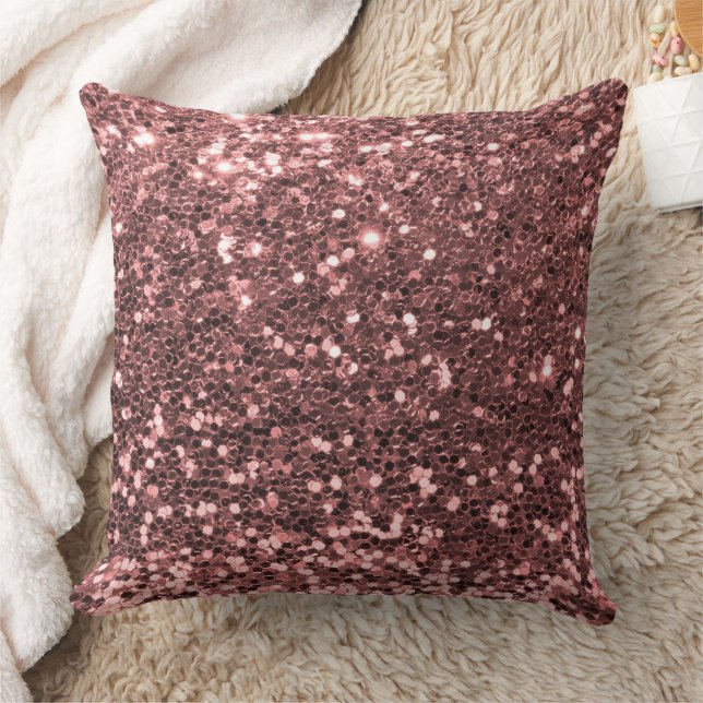 Blush Pink Faux Sequin Glitter Throw Pillow (Blanket)