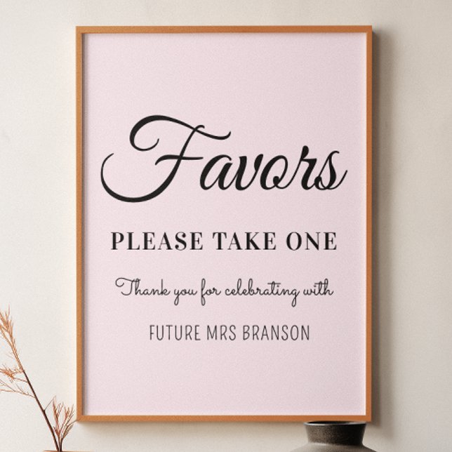 Blush Pink Favors Bridal Shower  Poster (Creator Uploaded)
