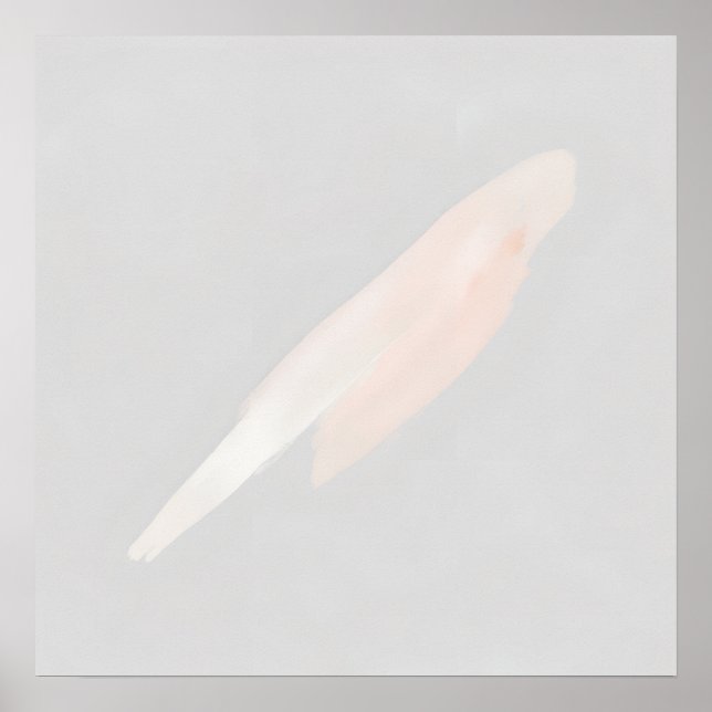 Blush Pink Feather Poster | Minimalist Soft Wall A (Front)