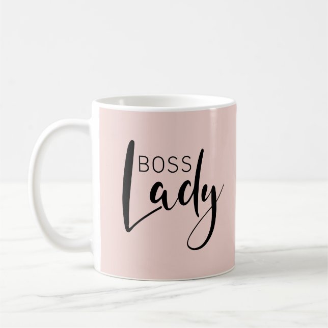 Blush Pink Feminine Boss Lady Coffee Mug (Left)