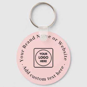 Blush Pink Feminine Custom Business Logo Design Keychain