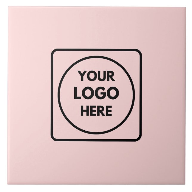 Blush Pink Feminine | Custom Professional Logo  Ceramic Tile (Front)