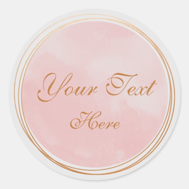 Blush Pink Feminine logo template  Classic Round Sticker (Front)