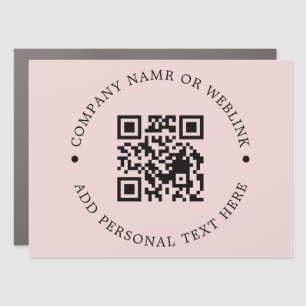 Blush Pink Feminine QR Code Business Car Magnet