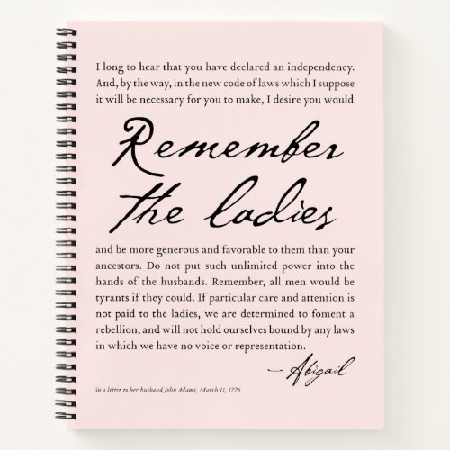 Blush Pink Feminist Patriotic Women Feminism Notebook