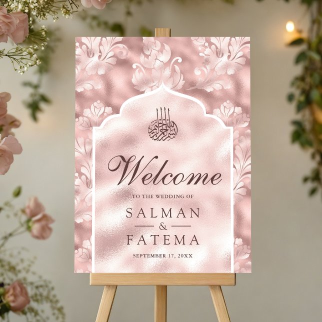 Blush Pink Filigree Muslim Wedding Welcome Sign (Creator Uploaded)