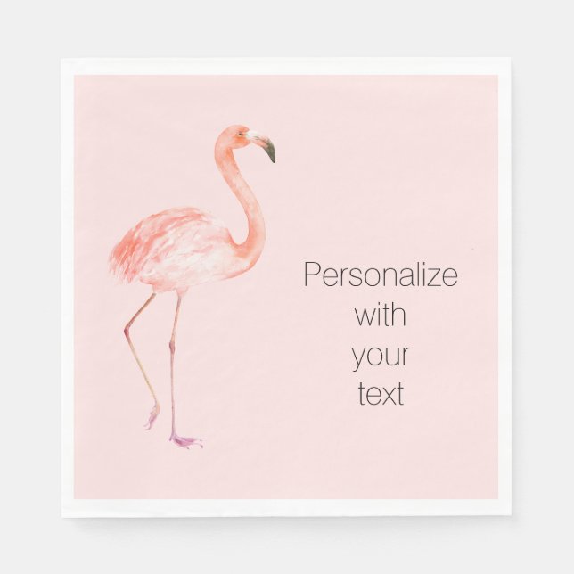 Blush Pink Flamingo Personalized    Napkins (Front)