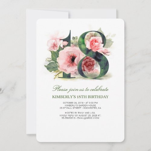 Blush Pink Floral 18th Birthday Party