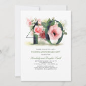 Blush Pink Floral 40th Wedding Anniversary Invitation (Front)
