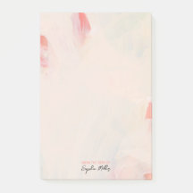 Blush Pink Floral Abstract Art Personalized Name