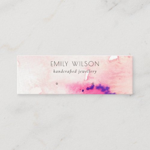 Blush Pink Floral Abstract Stud Earring Display Mini Business Card