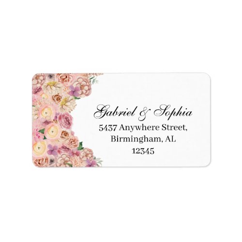 Blush Pink Floral Address Label