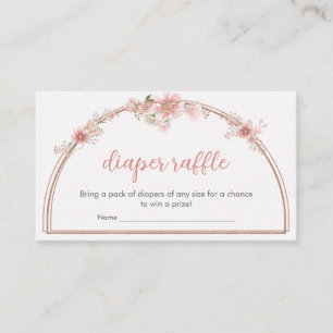 Blush Pink Floral Arch Baby Shower Diaper Raffle Enclosure Card