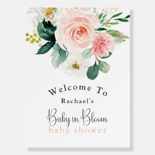 Blush Pink Floral Baby in Bloom Baby Shower Foam B Board