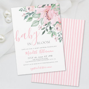 Blush Pink Floral Baby in Bloom Girl Shower Invitation