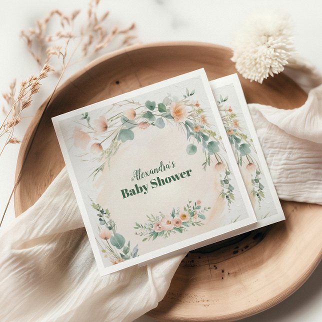 Blush Pink Floral Baby in Bloom Napkins (Creator Uploaded)