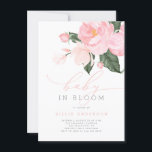 Blush Pink Floral Baby in Bloom Shower Girl Invitation<br><div class="desc">This girl baby shower invitation features "baby in bloom" in chic typography combining script and slab serif fonts. At the top,  there are blush pink watercolor flowers with green leaves.</div>
