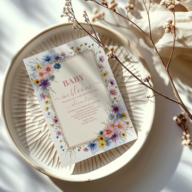 Blush Pink Floral Baby in Bloom Shower Invitation (Creator Uploaded)