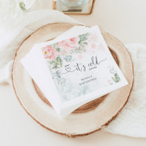 Blush pink floral baby its cold outside napkins