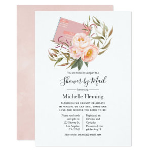Blush Pink Floral Baby or Bridal Shower by Mail Invitation