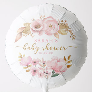 Blush Pink Floral Baby Shower Balloon