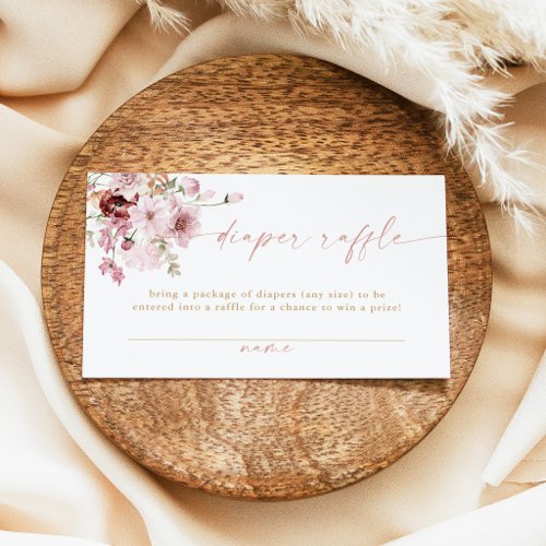 Blush Pink Floral Baby Shower Diaper Raffle Ticket
