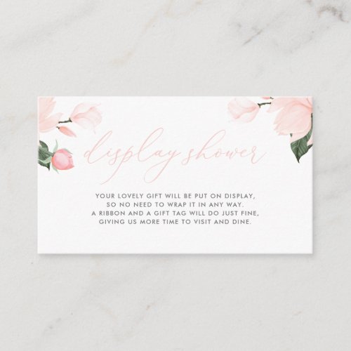 Blush Pink Floral Baby Shower Display Shower Enclosure Card