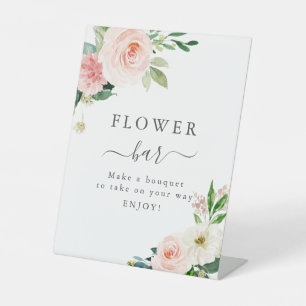 Blush Pink Floral Baby Shower Flower Bar Sign