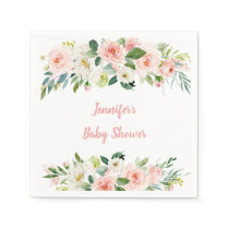 Blush Pink Floral Baby Shower Napkins