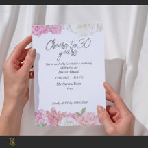 Blush pink floral birthdayInvitation