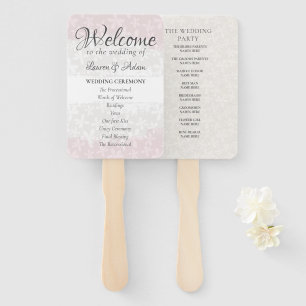 Blush Pink Floral Boho wedding Ceremony Program Hand Fan