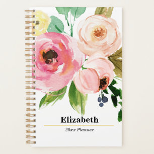 Blush Pink Floral Boho Yearly Monthly Weekly Plan Planner
