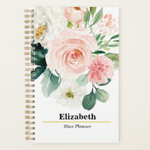 Blush Pink Floral Boho Yearly Monthly Weekly Plan Planner