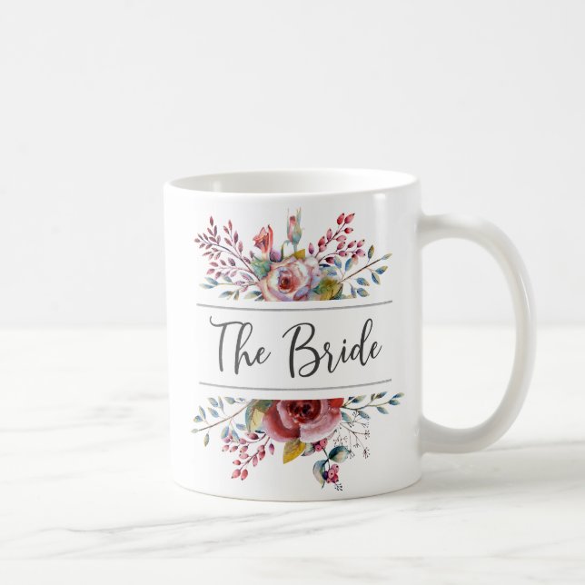 Blush Pink Floral Bouquet The Bride Coffee Mug (Right)