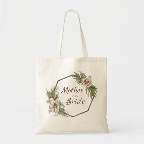 Blush Pink Floral Bows Mother of the Bride Tote Bag