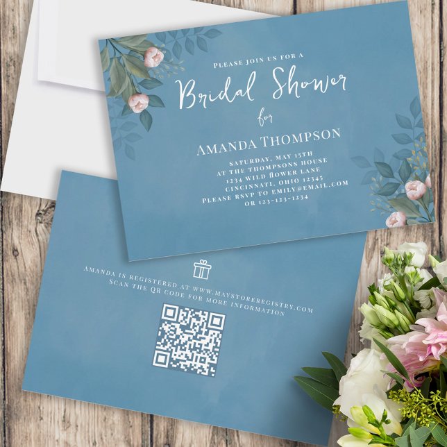 Blush Pink Floral Bridal Shower Custom Invitation (Creator Uploaded)