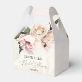 Blush Pink Floral Bridal Shower Favor Boxes (Back Side)