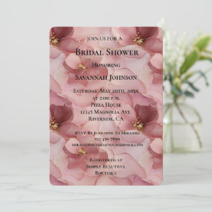 Blush Pink Floral Bridal Shower Invitation