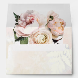 Blush Pink Floral Bridal Shower Invitation Envelope