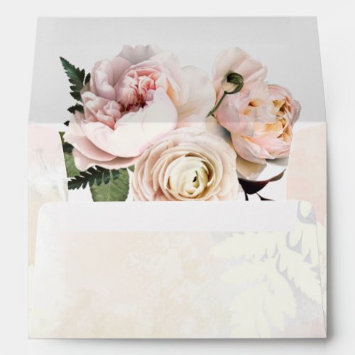 Blush Pink Floral Bridal Shower Invitation Envelope