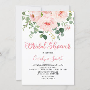 Blush Pink Floral Bridal Shower Invite Template