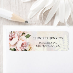Blush Pink Floral Bridal Shower Label