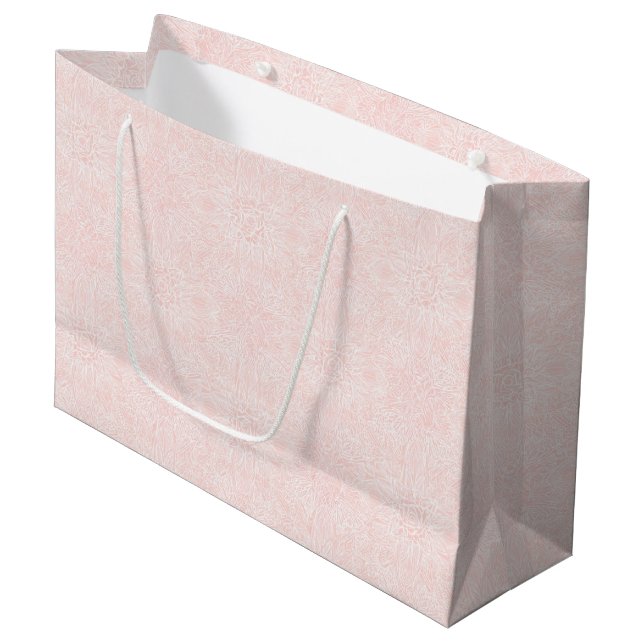 Blush Pink Floral Bridal Shower Large Gift Bag (Front Angled)
